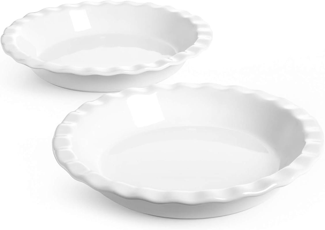 LE TAUCI Ceramic Pie Pans Set of 2 9