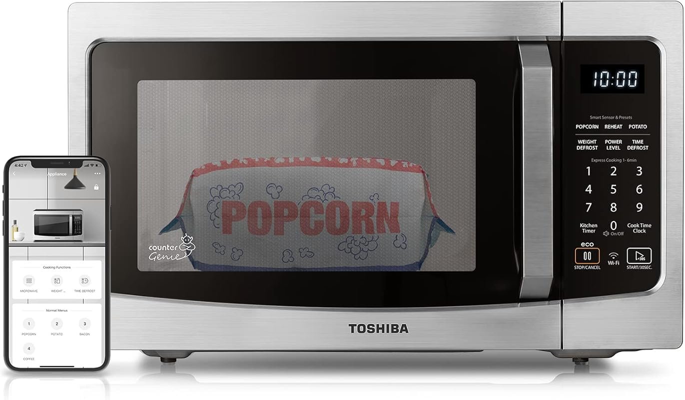 TOSHIBA 1.3 Cu Ft Smart Microwave with Alexa, Remote Control & Mute Fu