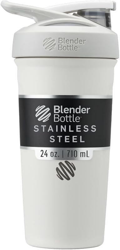 BlenderBottle Strada Insulated Shaker Cup 24 oz – Stainless Steel Wate