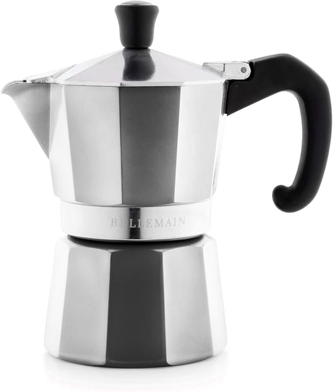 Bellemain Stovetop Moka Pot – Classic Aluminum Design for Italian & Cu