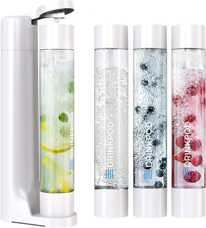 FIZZpod Soda Maker - Fizzy Drink Machine with 3 PET Bottles, Caps & Ca