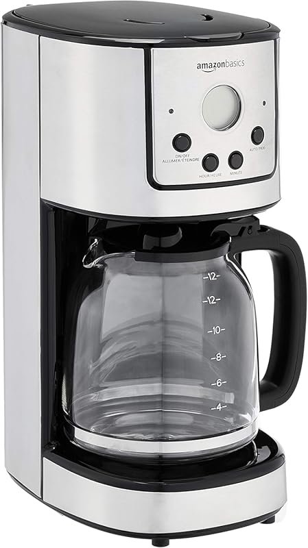 Amazon Basics 12-Cup Programmable Coffeemaker with Reusable Filter and