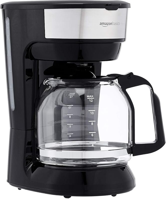Amazon Basics 12-Cup Coffee Machine with Reusable Filter and Black Sta