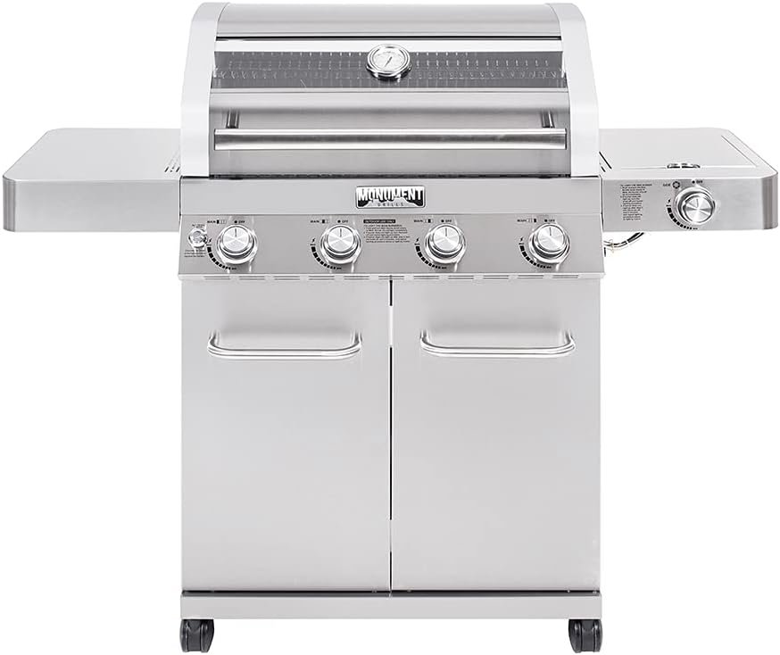 Monument Grills 4-Burner Natural Gas Grill with Stainless Steel Cabine