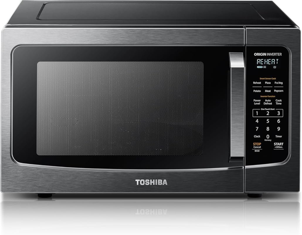 Toshiba 1250W Inverter Microwave with Auto Defrost & Smart Sensor, 1.6