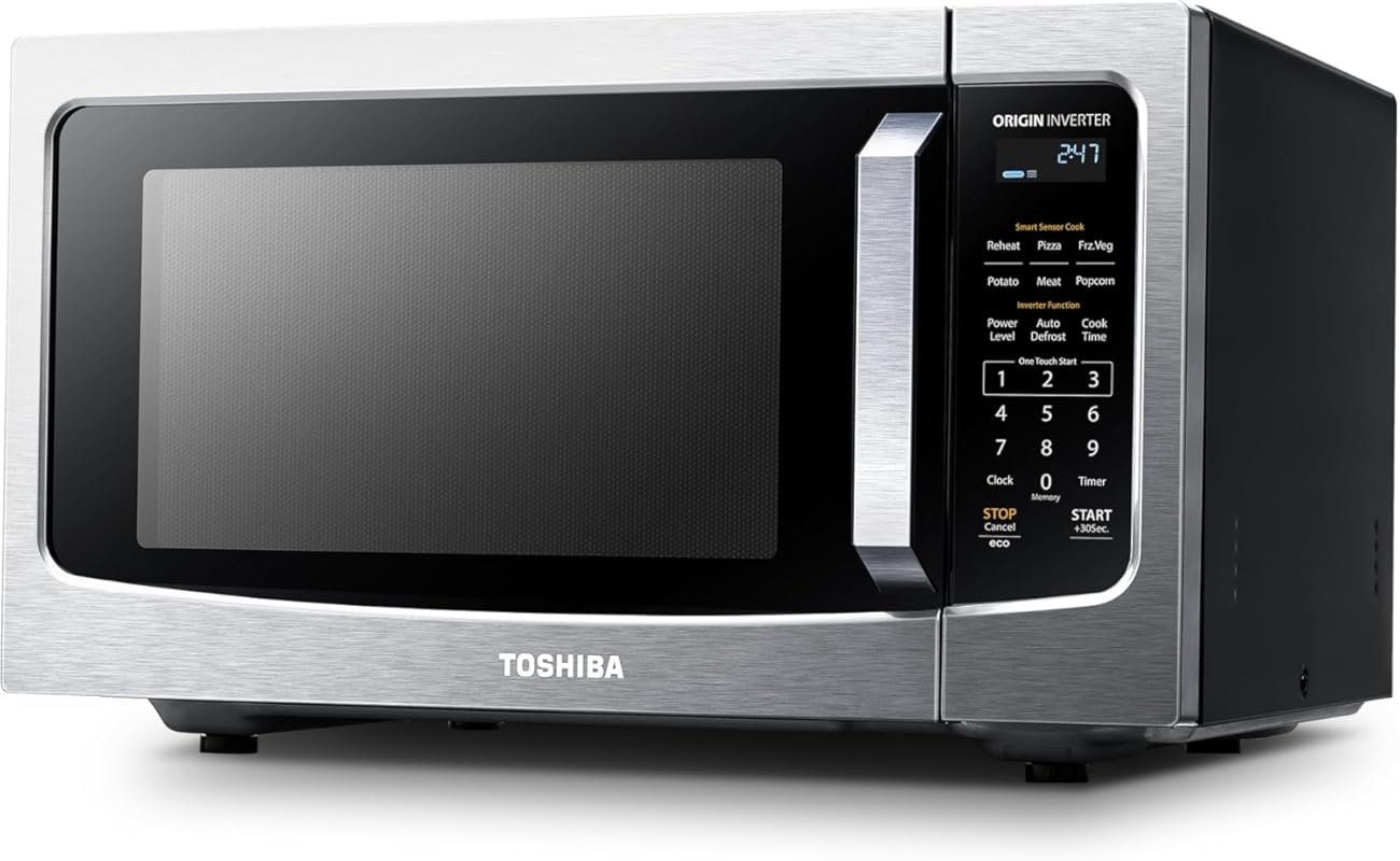 Toshiba 1.6 Cu Ft Inverter Microwave with Smart Sensor & Auto Defrost,