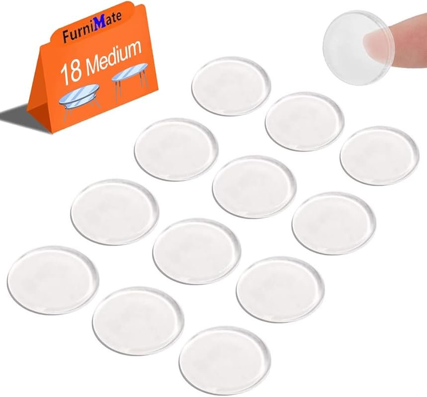 Glass Table Top Anti-Slip Self Adhesive Pads - Large 18PCS Rubber Feet