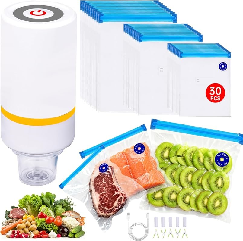 Reusable Vacuum Sealer Bags with Hand Pump – 45 Pcs