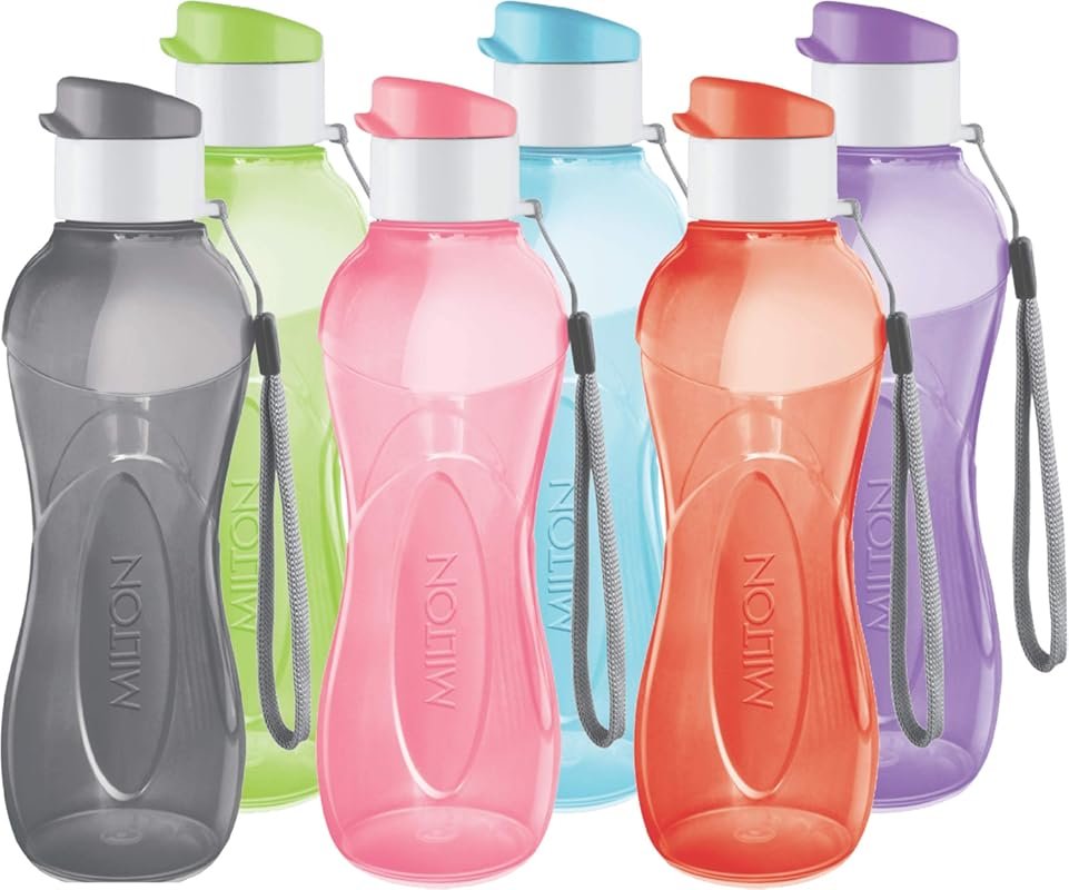 MILTON Kids Reusable Water Bottle, 12 oz Wide Mouth with Handle Strap 