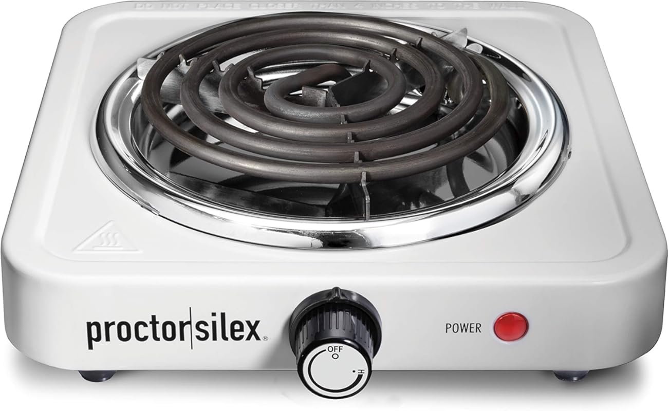 Proctor Silex Portable Electric Stove, 1200W Adjustable Single Burner,