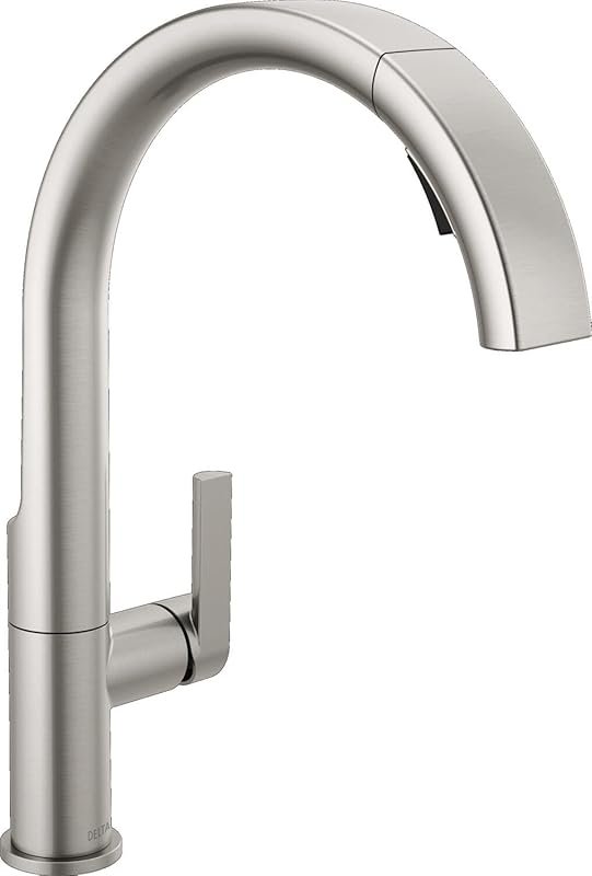 Modern Brushed Nickel Pull Down Faucet with Spotshield Technology
