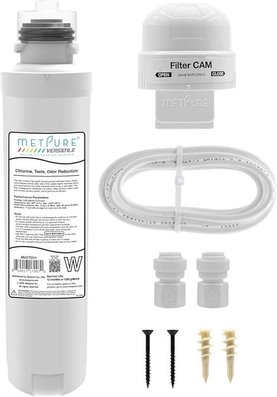 Metpure MVCTO11-KIT Quick Twist Inline Filter for Refrigerator & Coffe