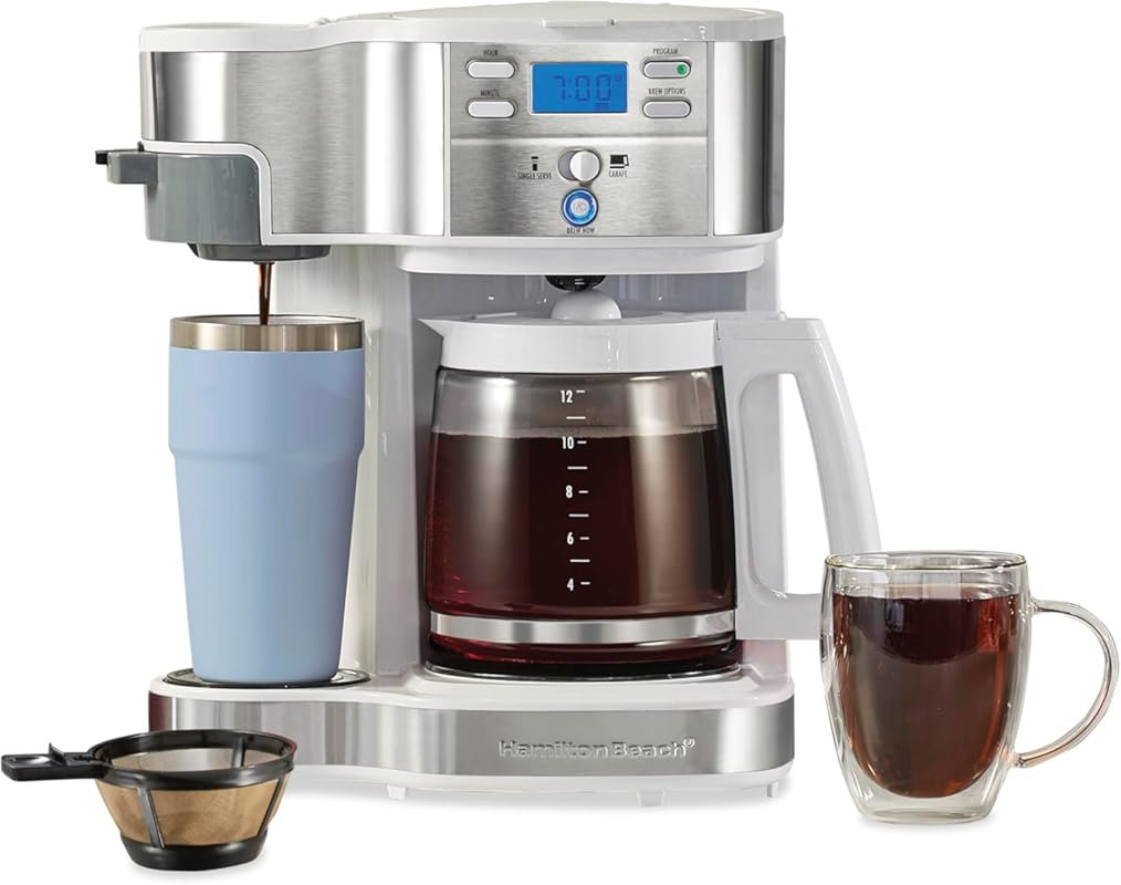 Hamilton Beach 2-Way Programmable Coffee Maker, 12 Cup Carafe & Single