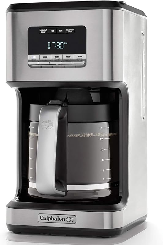 Calphalon 14-Cup Programmable Coffee Machine with Glass Carafe & Stain