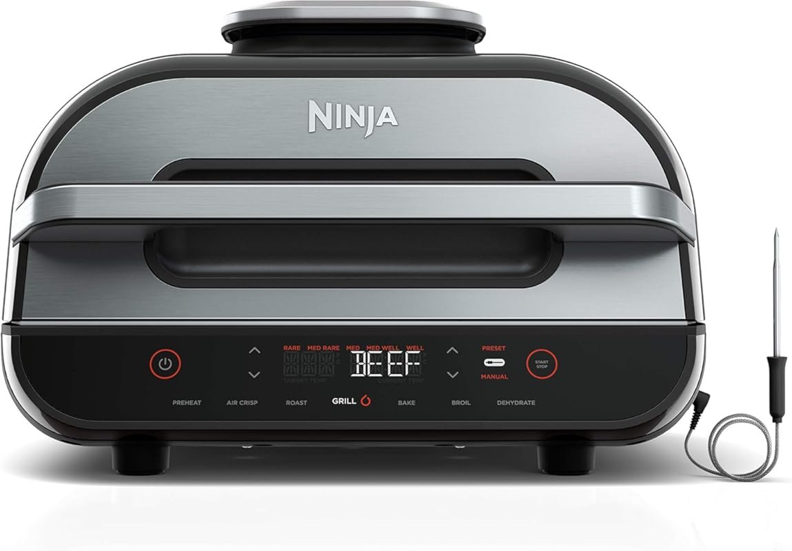 Ninja Foodi Smart XL Indoor Grill & Air Fryer 6-in-1 with Thermometer 