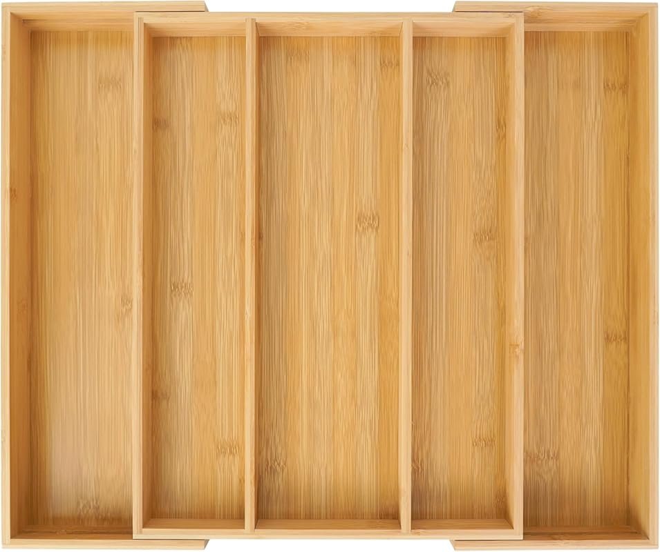 Utoplike Bamboo Expandable Kitchen Drawer Organizer, Adjustable Utensi