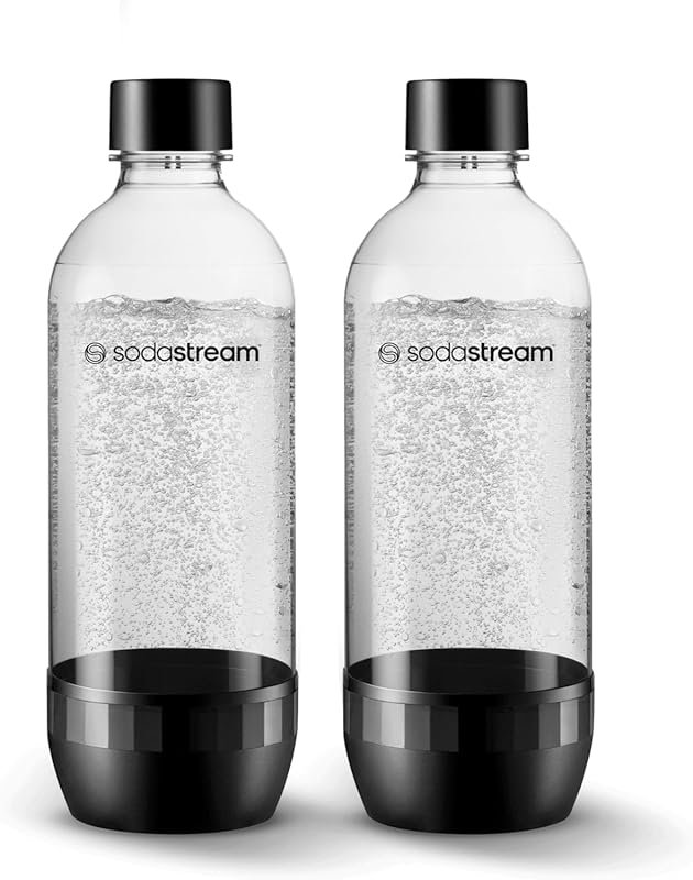 SodaStream 1L Classic DWS Carbonating Bottle Black Twinpack (Pack of 2
