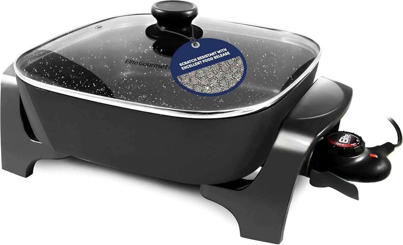 Extra Deep 7.5Qt Electric Skillet, Scratch Resistant & Dishwasher Safe