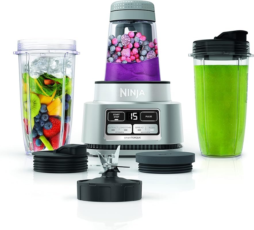 Ninja Foodi Personal Blender 1200W, Hybrid Blades, (2) 24oz Cups & 14o