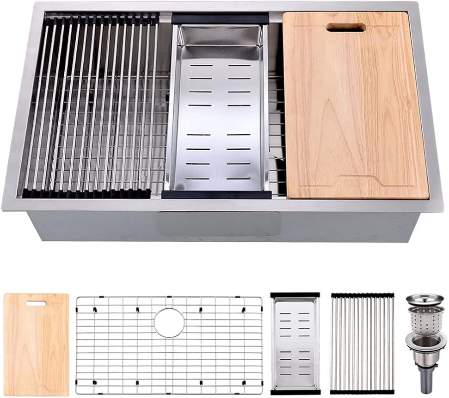 30-Inch Undermount Workstation Kitchen Sink with 16 Gauge Commercial-G