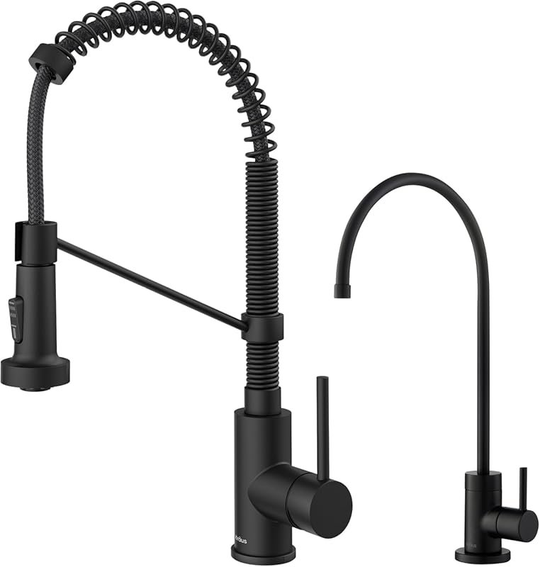 KRAUS Bolden Commercial Pull-Down Kitchen Faucet and Purita Water Filt