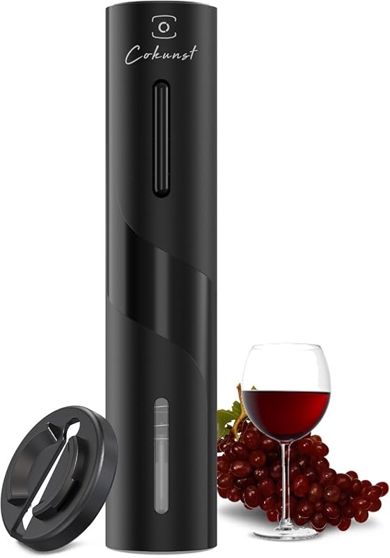 COKUNST Battery Operated Electric Wine Opener with Foil Cutter – One-C