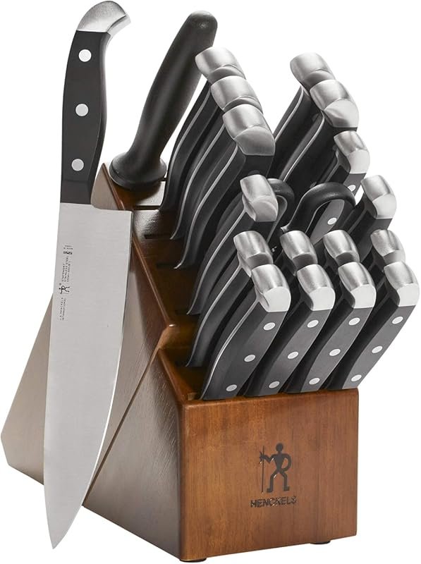 HENCKELS 20-Piece Razor-Sharp German Engineered Knife Set with Brown B