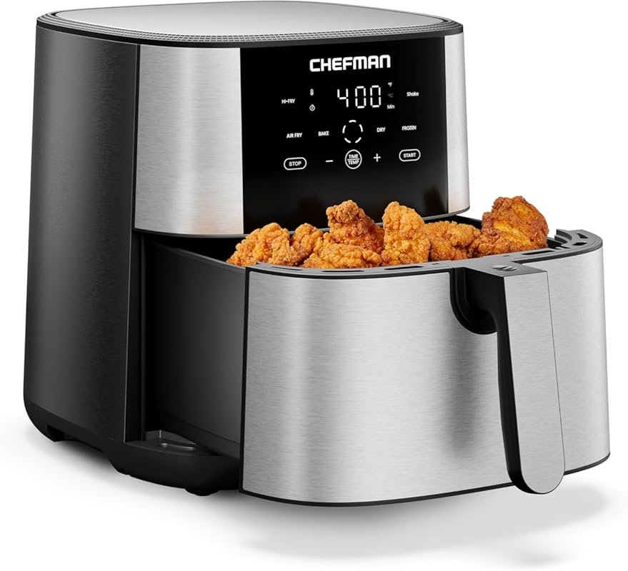 Chefman 8 Qt TurboFry® 4-in-1 Air Fryer with 450°F Hi-Fry, Bake & Dehy