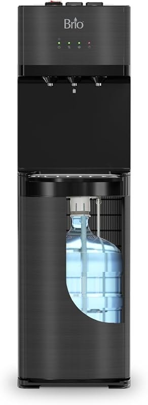 Brio Self Cleaning Bottom Loading Water Dispenser, 3 Temperatures, Bla