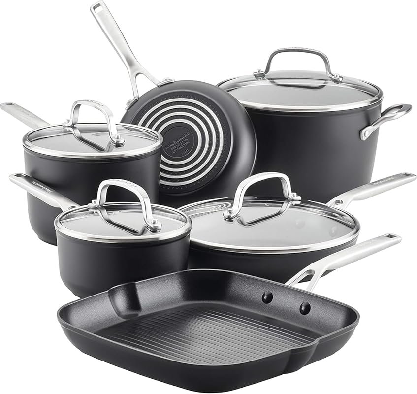 KitchenAid 10-Piece Matte Black Hard Anodized Induction Nonstick Cookw
