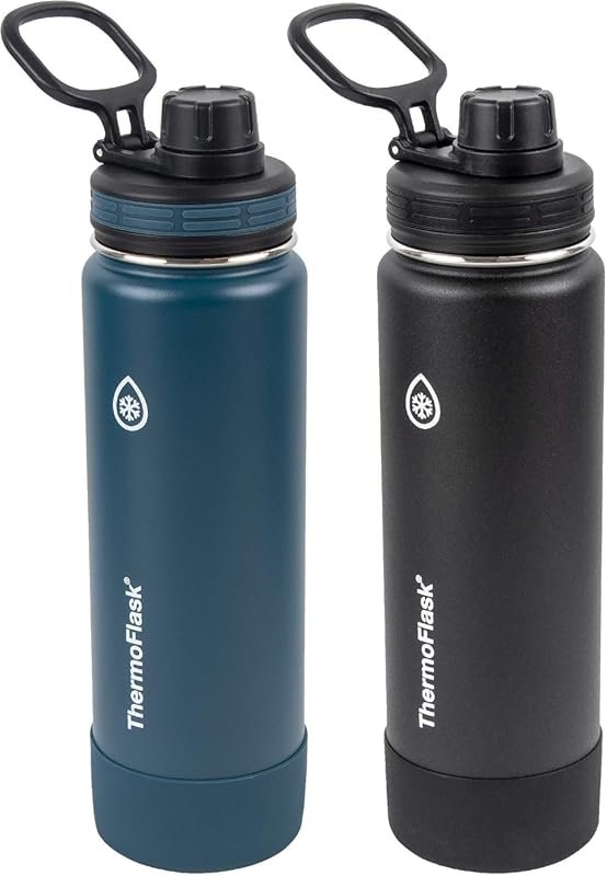 ThermoFlask 2-Pack 24 oz Double-Wall Insulated Stainless Steel Water B
