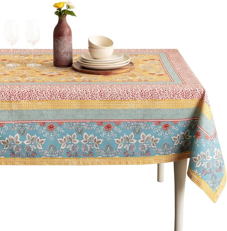 Maison d' Hermine 100% Cotton Rectangle Tablecloth Reusable Decorative