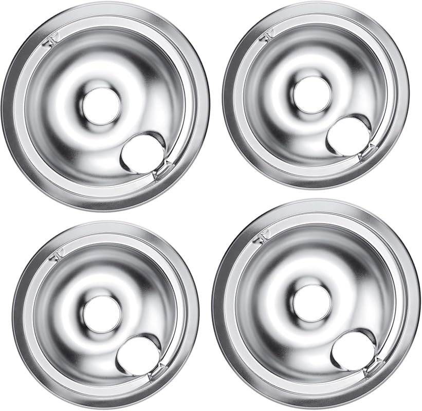 Beacuicy Chrome Drip Pans for GE & Kenmore Ranges, Replaces WB31T10010