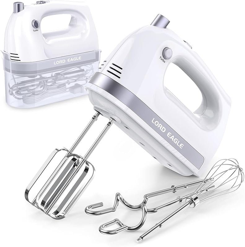 Lord Eagle Hand Mixer with 400W Motor, 5-Speed, and Eject Button for C