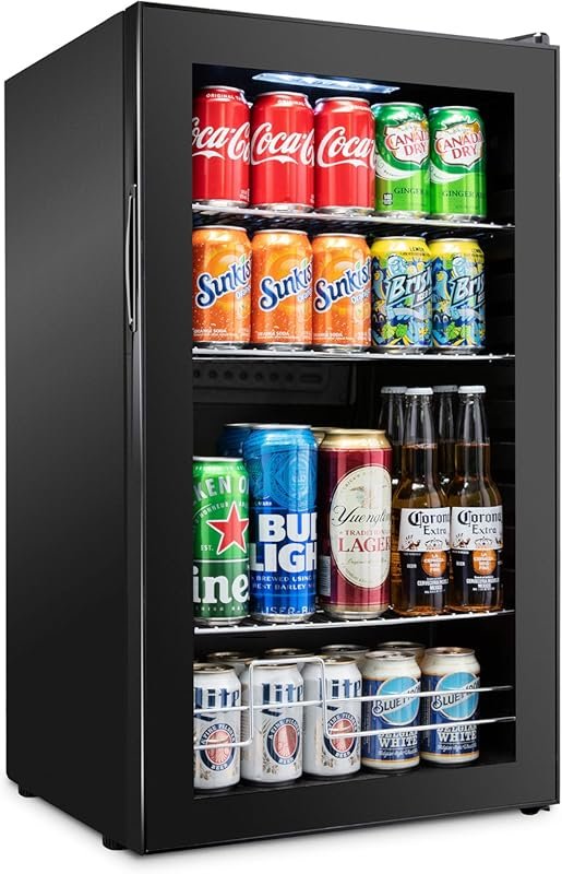 Ivation 126 Can Ultra Cool Freestanding Mini Drink Fridge with Reversi