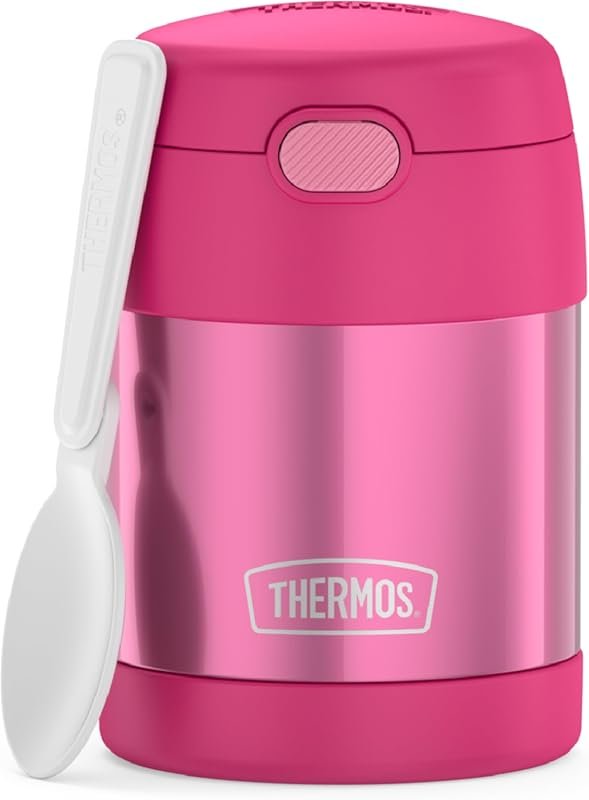 THERMOS 10oz Kid-Friendly Pink Insulated Food Jar with Foldable Spoon
