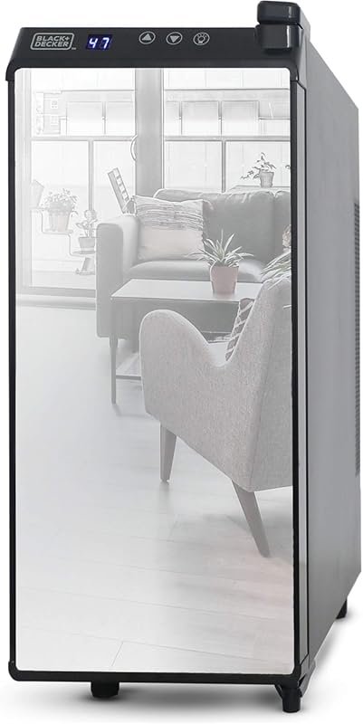 BLACK+DECKER 12-Bottle Thermoelectric Wine Cooler with Mirrored Front,