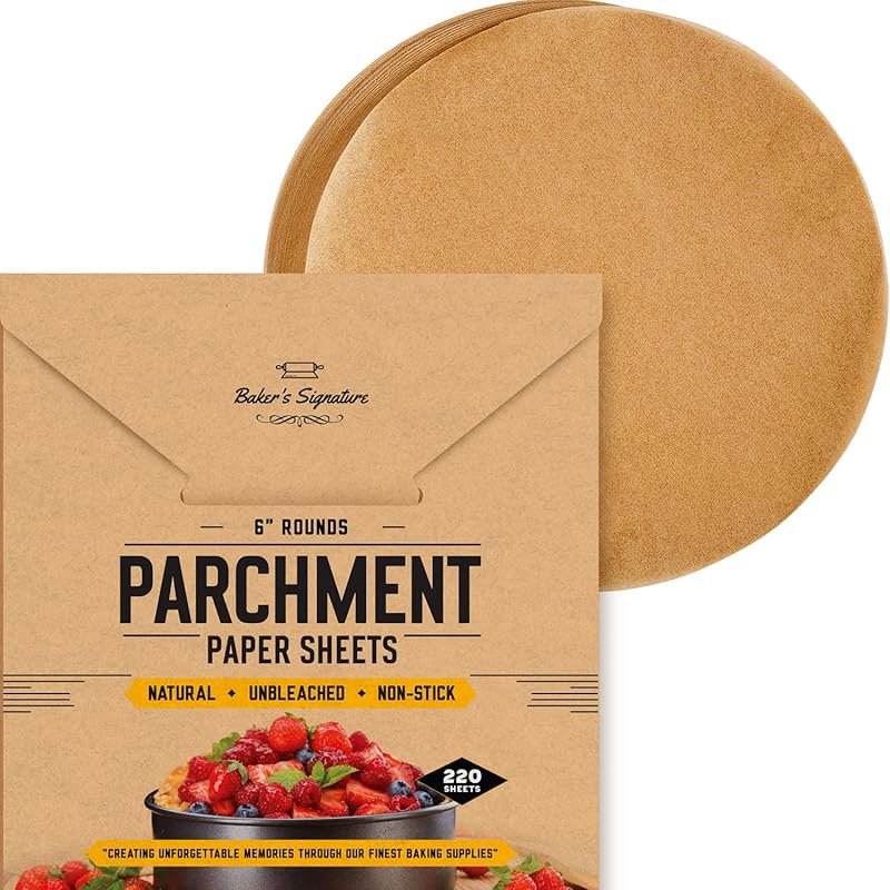 6-Inch Parchment Baking Sheets – 220 Pieces, Silicone Coated & Unbleac