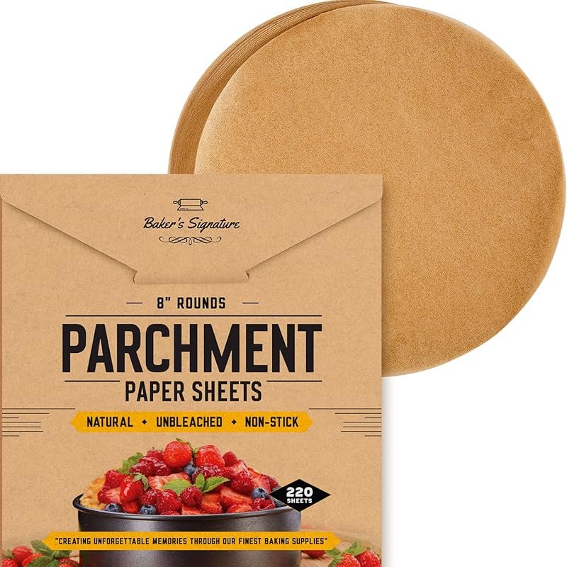 8-Inch Heavy Duty Parchment Rounds, 220 Liners – Silicone Coated, Unbl
