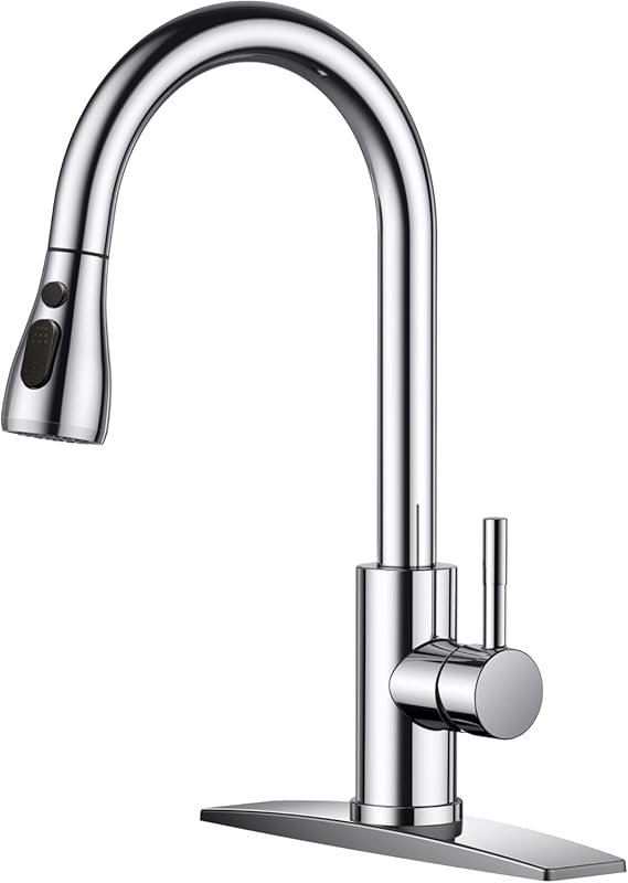 Chrome High Arc Pull-Down Faucet for Farmhouse & Camper Kitchens