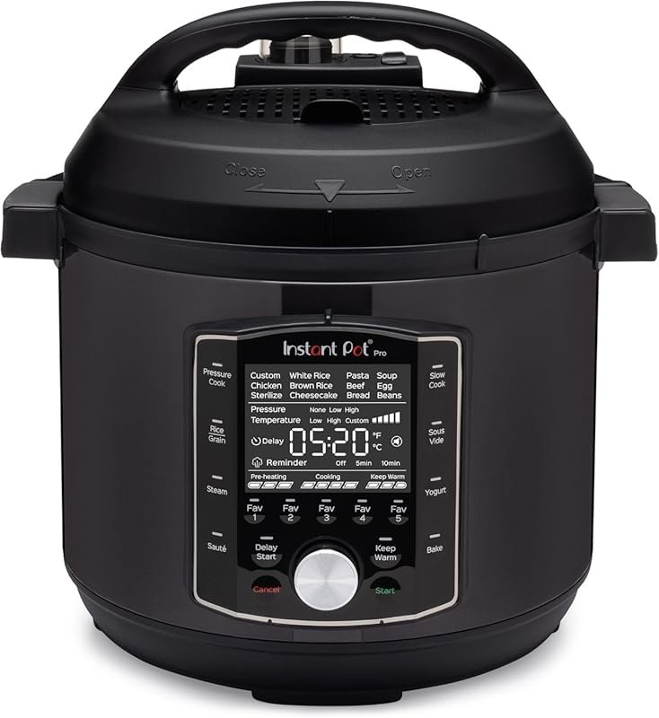 Instant Pot Pro 10-in-1 Pressure Cooker with App, Black, 6 Quart
