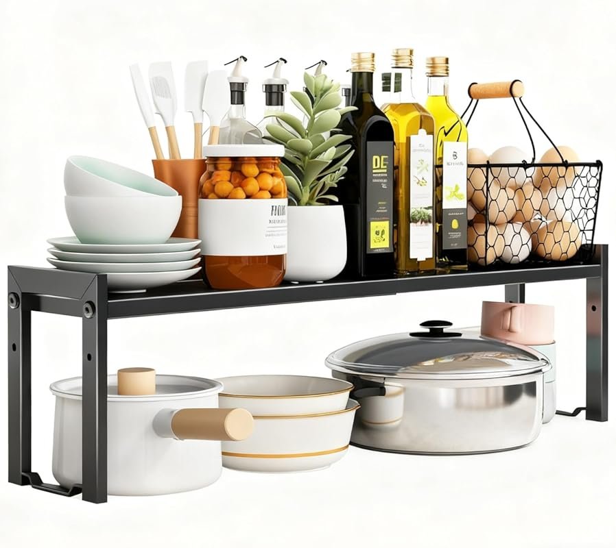 Stackable Cabinet Shelf Organizer 16-26