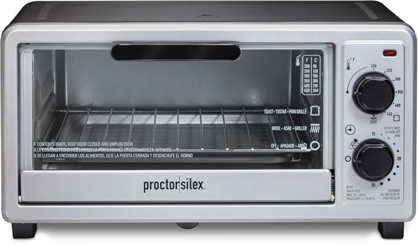 Proctor Silex 31260 4-Slice Multi-Function Toaster Oven, Auto-Shutoff,