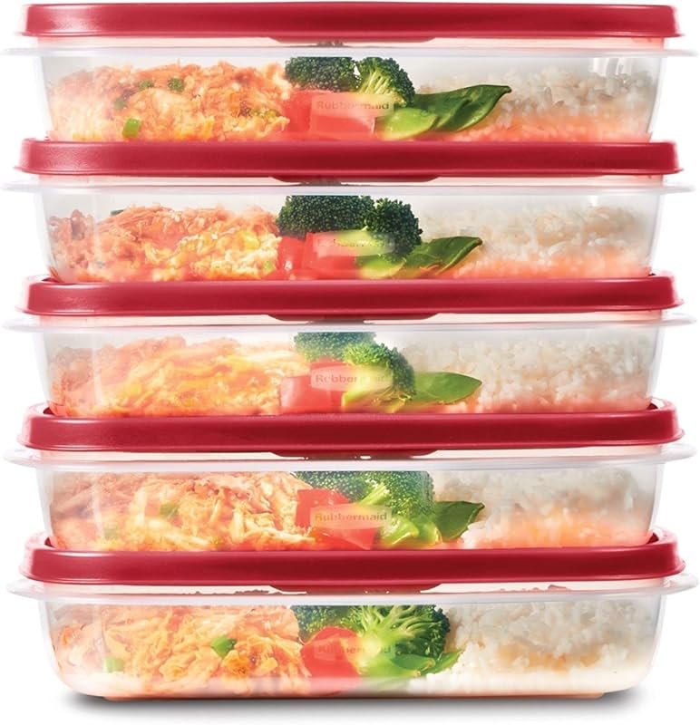 Rubbermaid EasyFindLids 5.5 Cup Red Meal Prep Container for Easy Stora