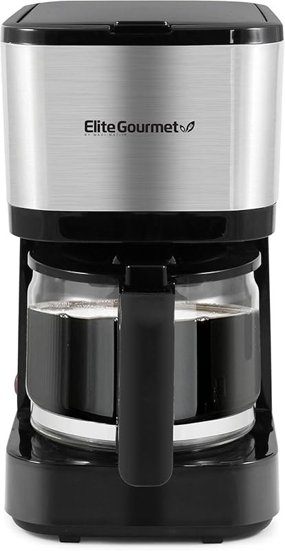 Elite Gourmet 5-Cup Coffee Maker with Pause N Serve & Reusable Filter 