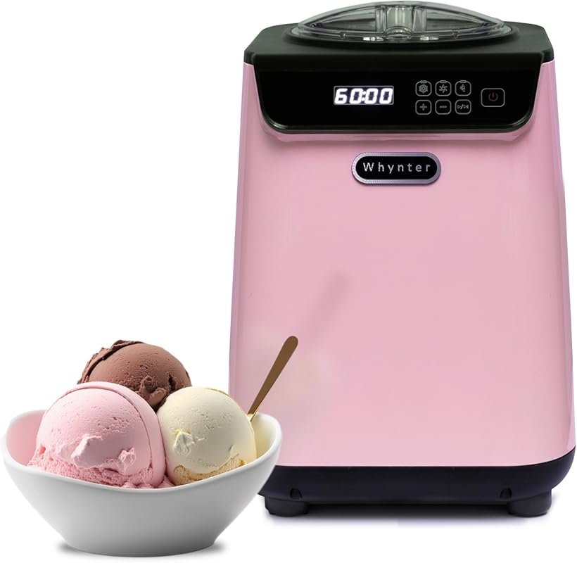 Whynter 1.28 Qt Automatic Ice Cream Maker Built-in Compressor LCD Disp