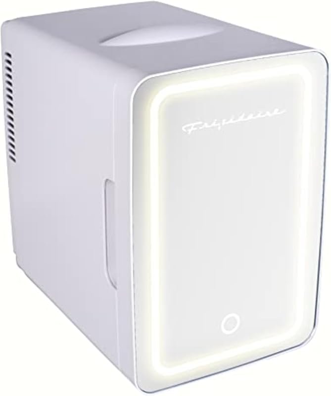 Frigidaire Mini Personal Fridge with LED Lighted Mirror, 6.5L Chills 9