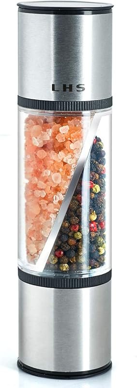 LHS 2 in 1 Clear Acrylic Salt and Pepper Grinder – Adjustable Ceramic 