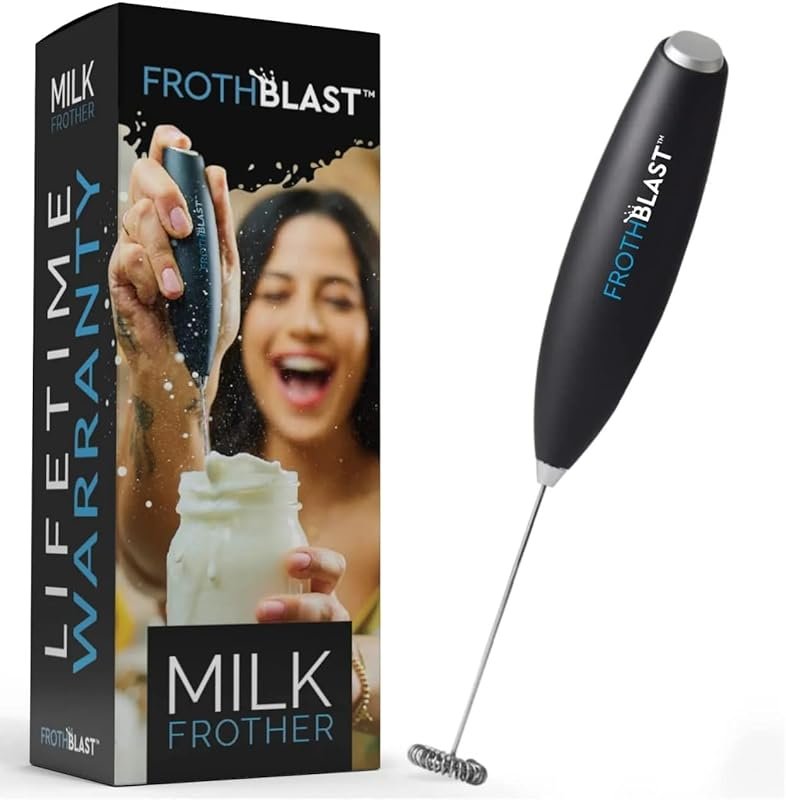 FrothBlast Handheld Drink Mixer Frother for Lattes, Cappuccino & Match