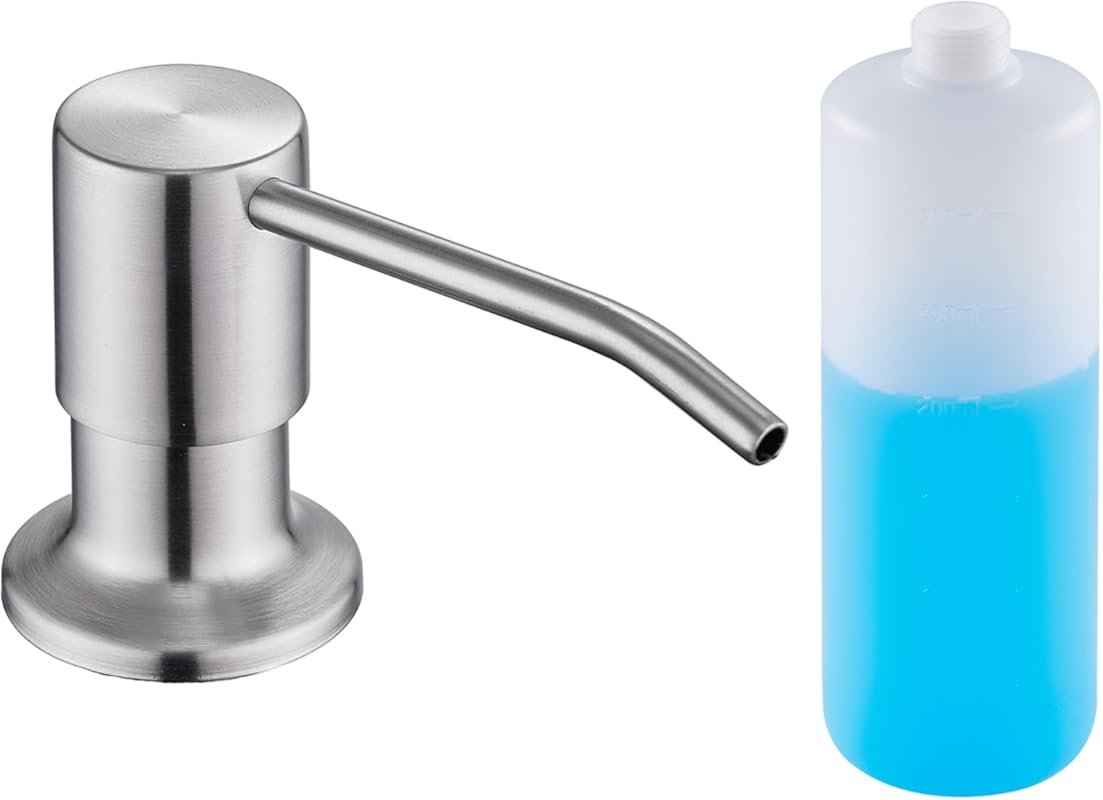 Brushed Nickel Stainless Steel Top-Fill Built-in Soap Dispenser with 1